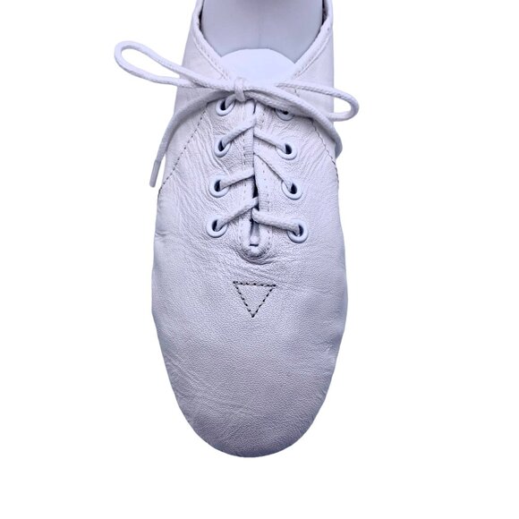 Unisex Child Bloch Jazz Soft Dance Shoe Size 12 White Split Sole Leather Lace Up - Picture 4 of 11